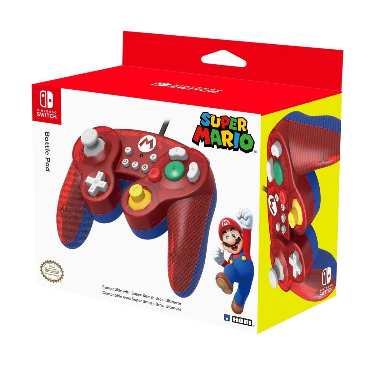 HORI Super Smash Bros. Gamepad Mario edition wired controller for Nintendo Switch