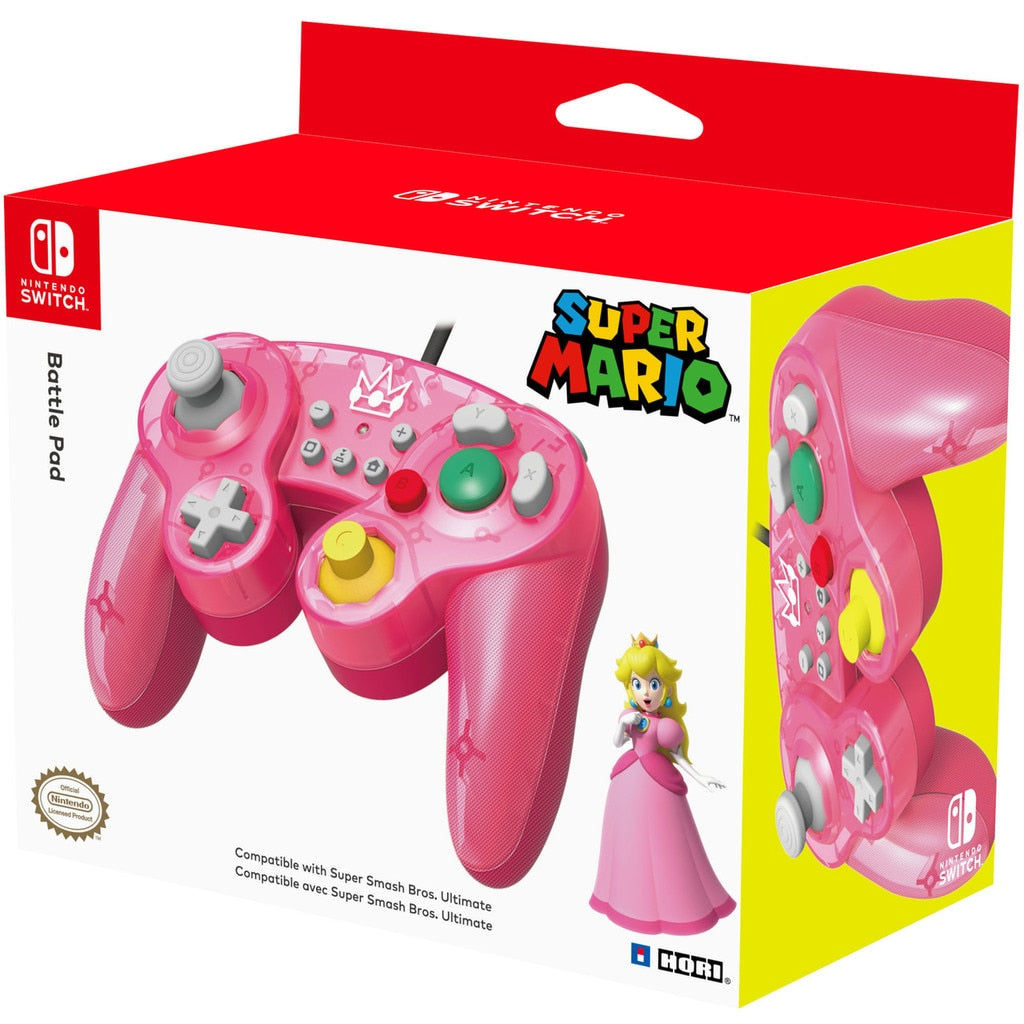HORI Super Smash Bros. Gamepad Peach edition wired controller for Nintendo Switch