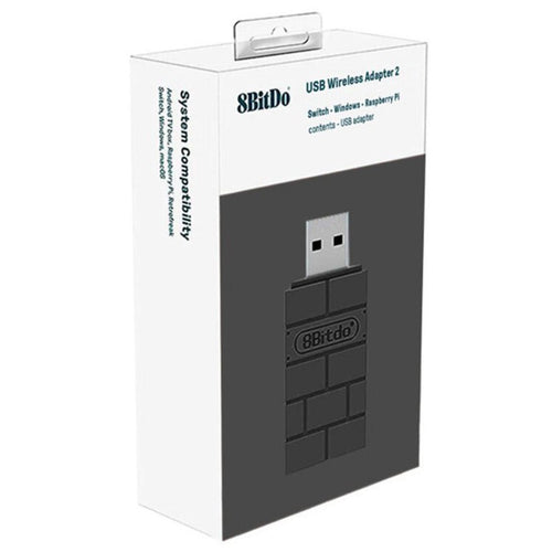 8BitDo USB Wireless Adapter 2 packaging for Nintendo Switch and PC
