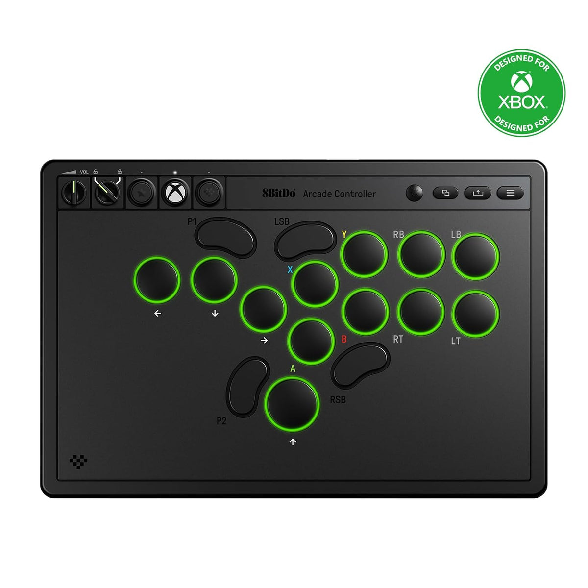 8BitDo All-Button Arcade Controller in black for Xbox and PC
