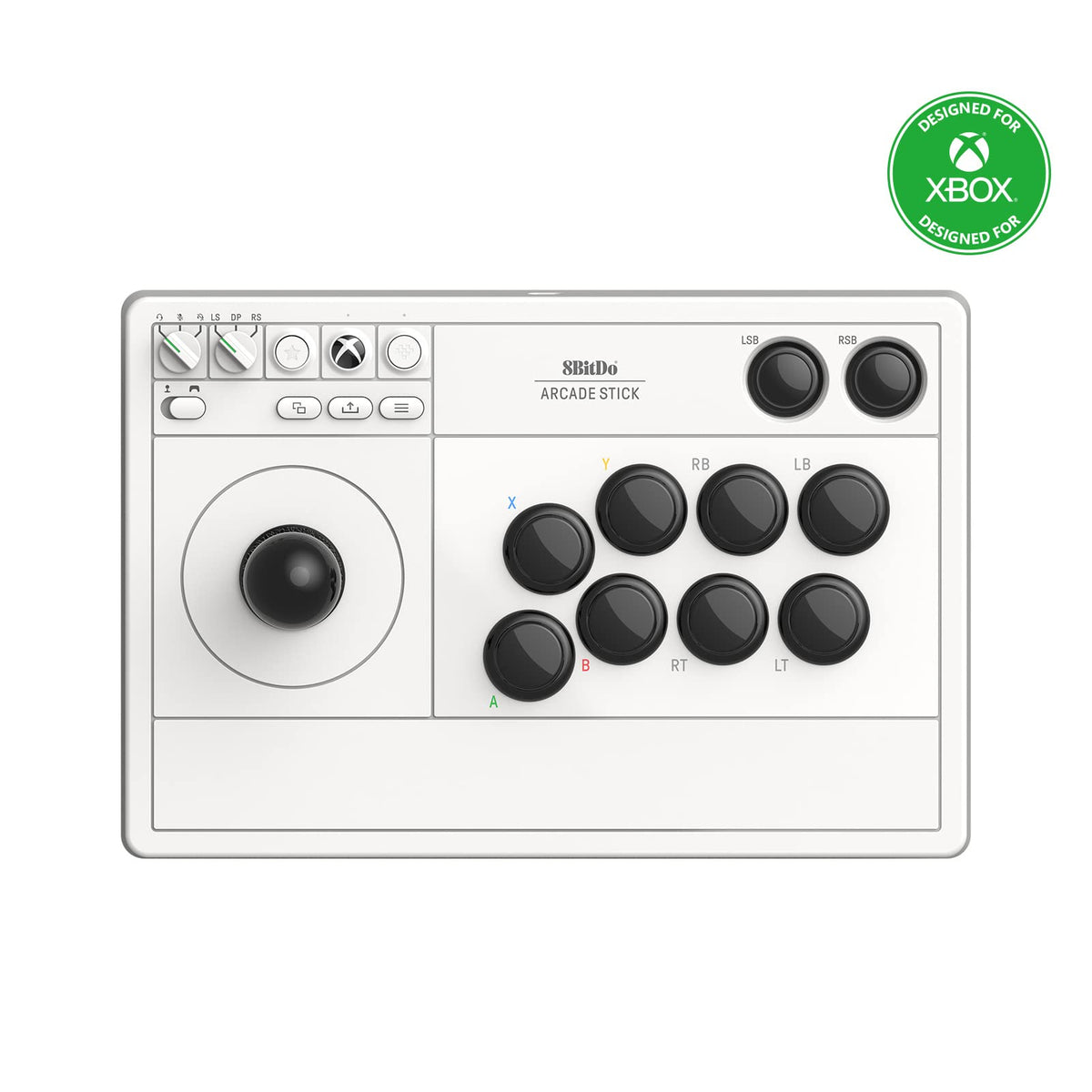 8BitDo Arcade Stick for Xbox and PC – White colour variant, box art