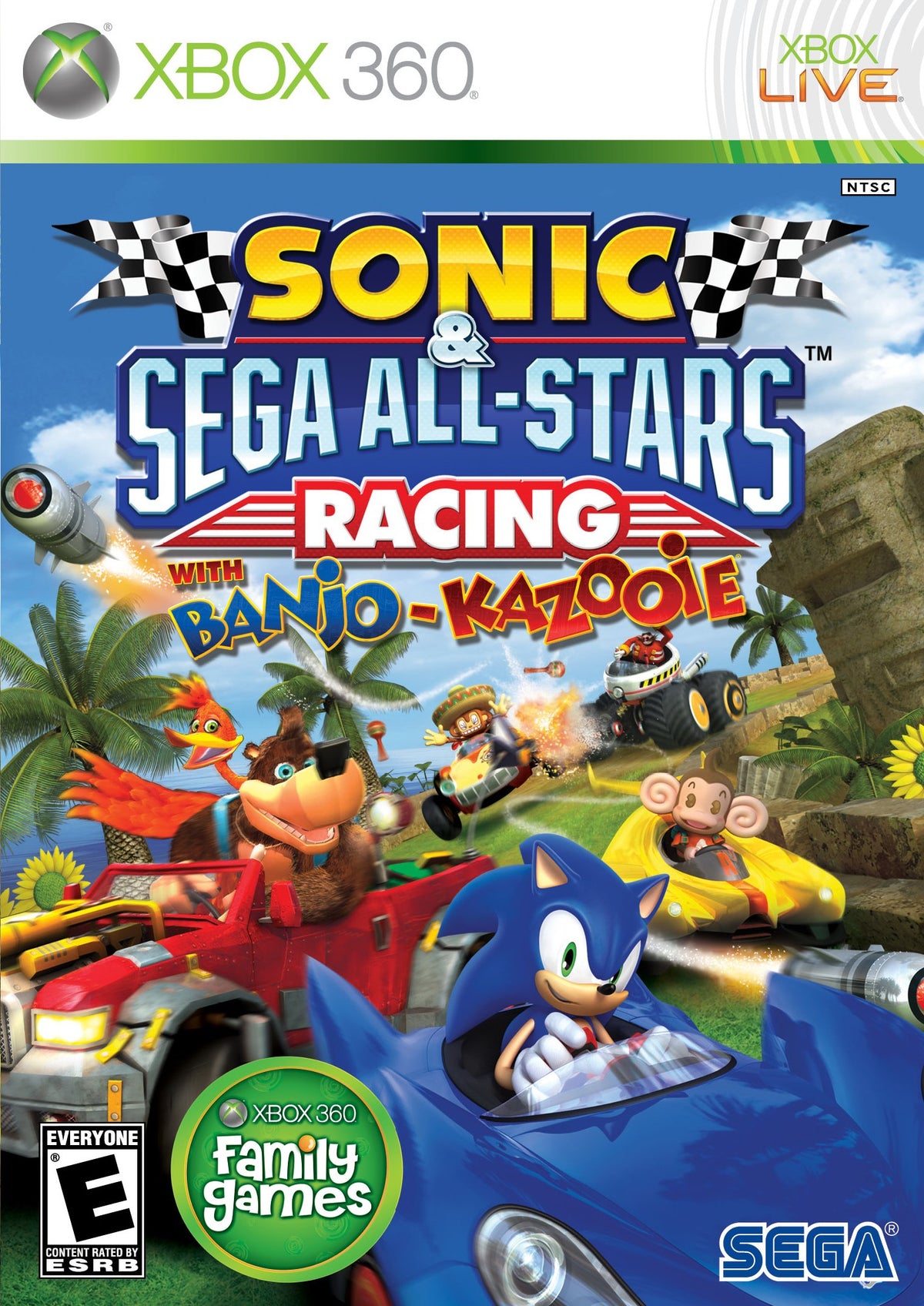 Sonic & SEGA All-Stars Racing with Banjo & Kazooie Classics Xbox 360 game box