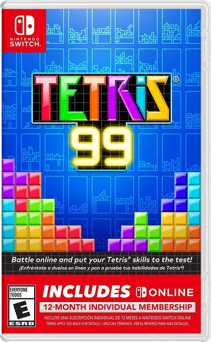 Tetris 99 Nintendo Switch fizikai kiadás doboz 12 hónapos NSO tagsággal