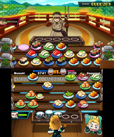 Sushi Striker: The Way of Sushido (Nintendo 3DS) – játékkép 1