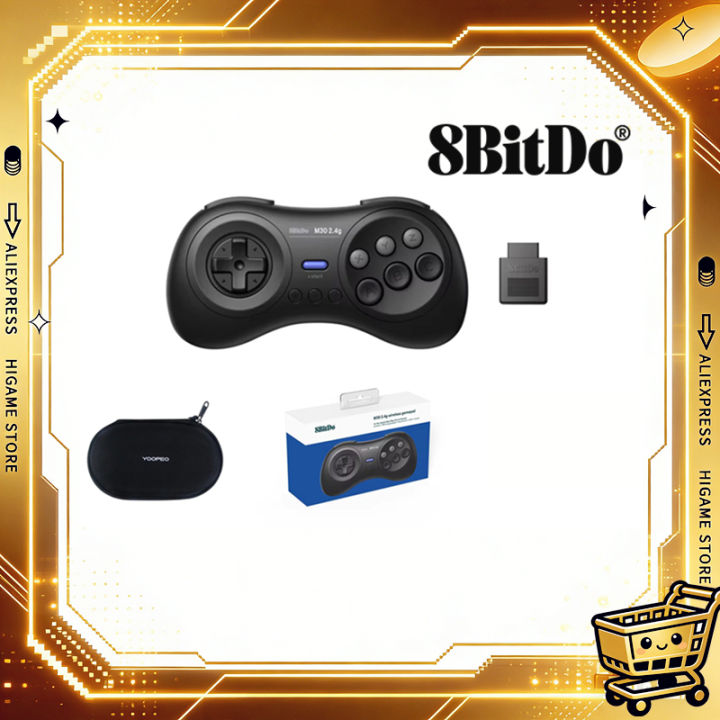 8BitDo M30 2.4G Wireless Gamepad for Sega Genesis and Mega Drive – Black