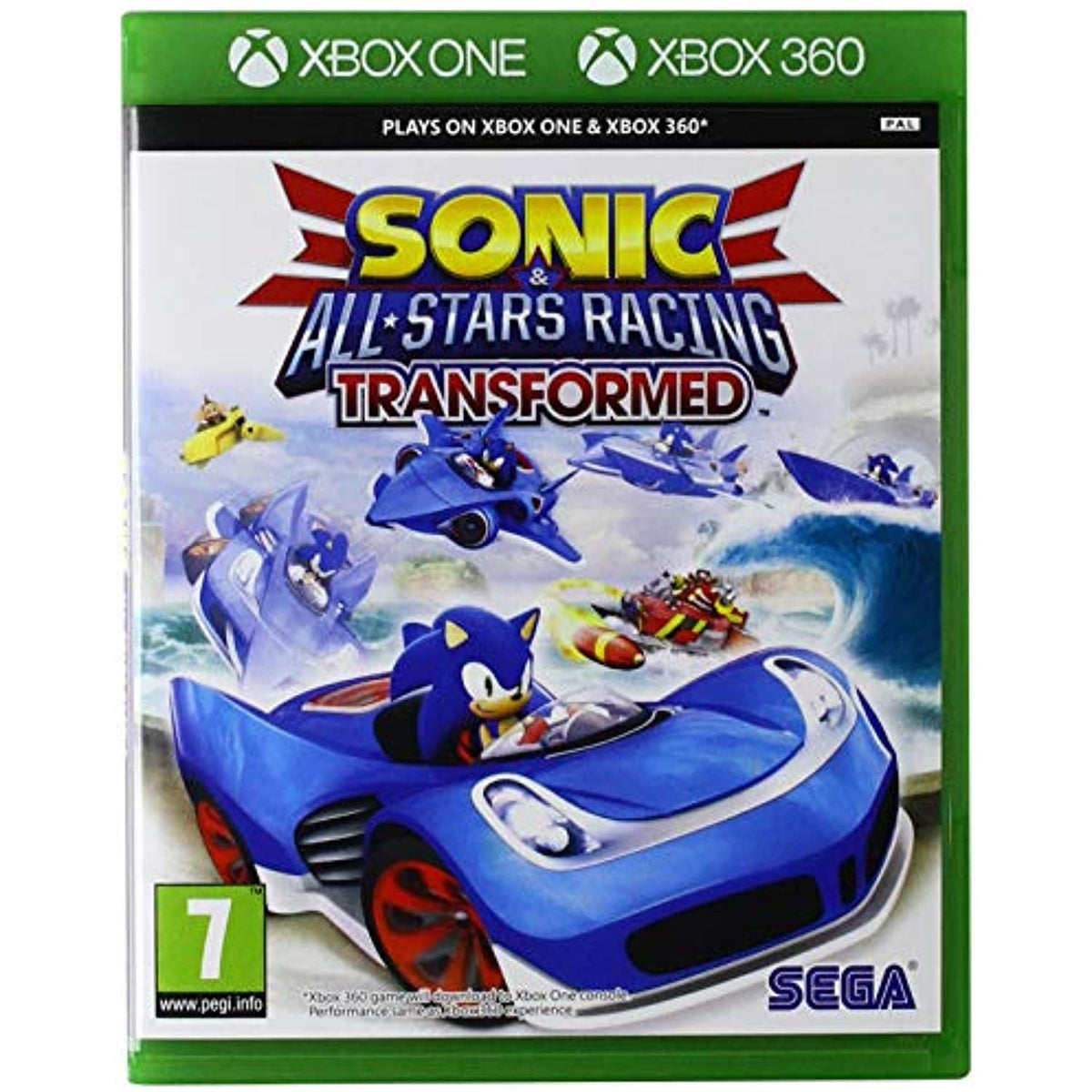 Sonic & All-Stars Racing Transformed Classics Edition Xbox 360 game box
