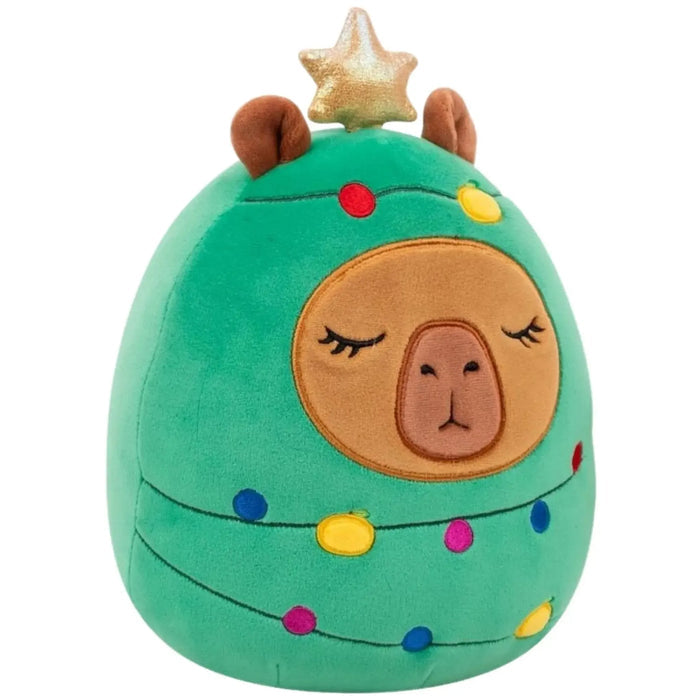 Squishmallows Lijjian brown capybara in Christmas tree costume 7.5 inch plush
