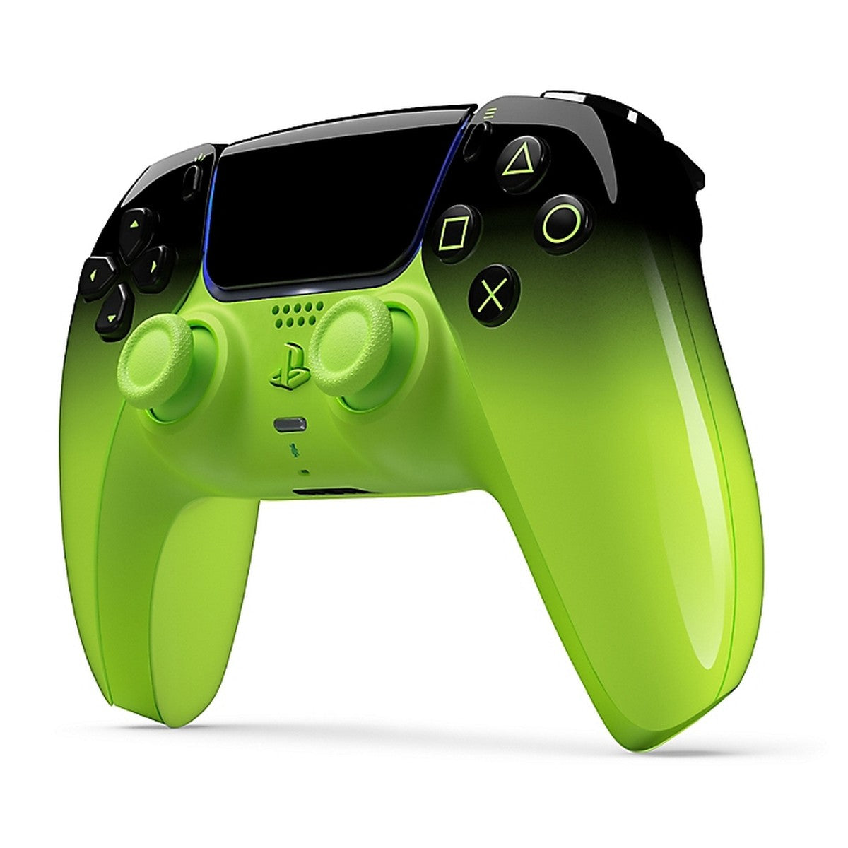 DualSense Wireless Controller – Remix Green (PlayStation 5) – angled view