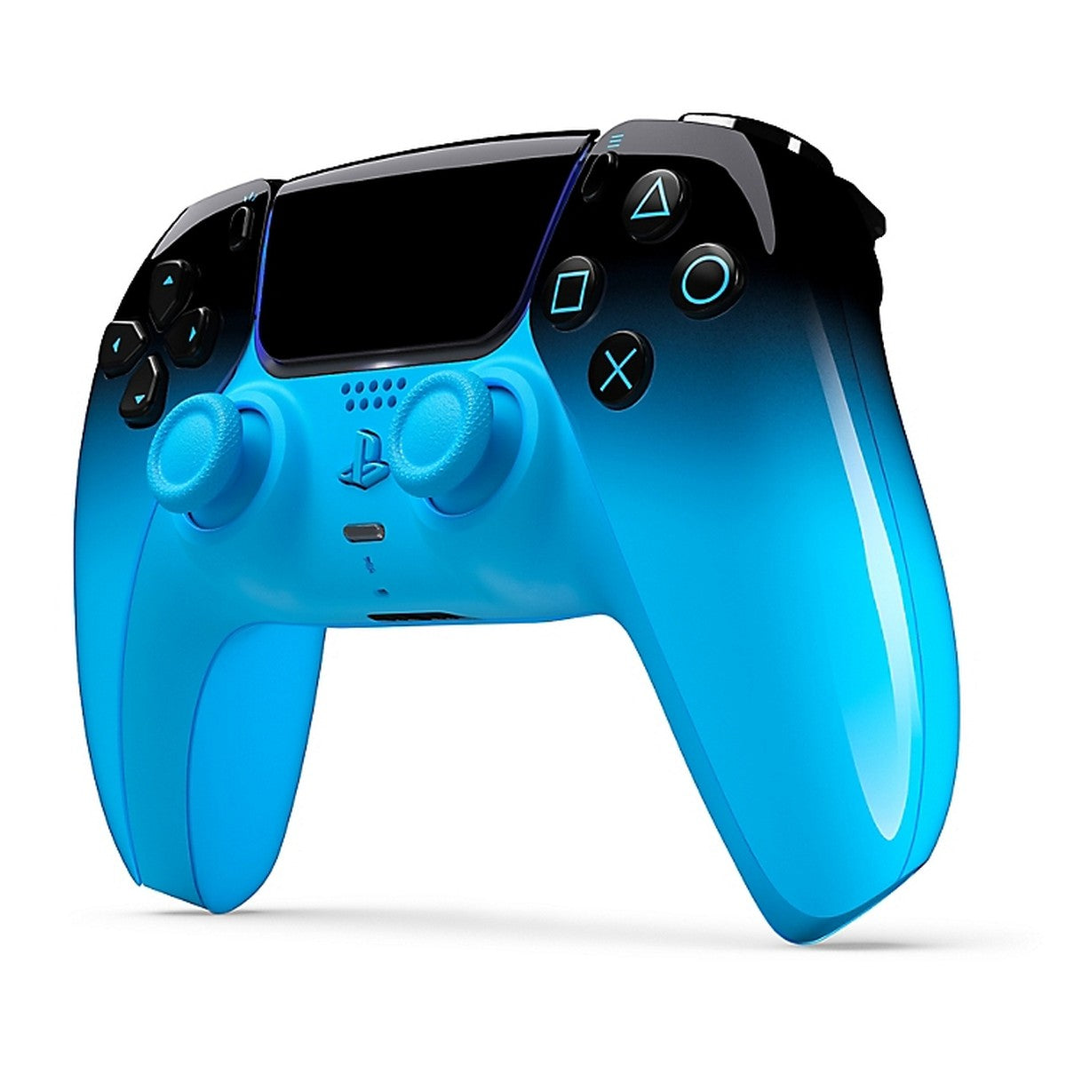 DualSense Wireless Controller – Rhythm Blue (PlayStation 5) – angled view