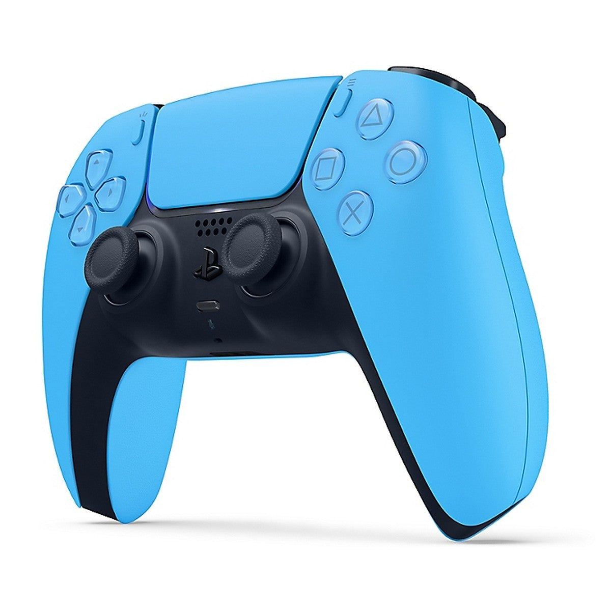 DualSense Wireless Controller – Starlight Blue (PlayStation 5) – angled view