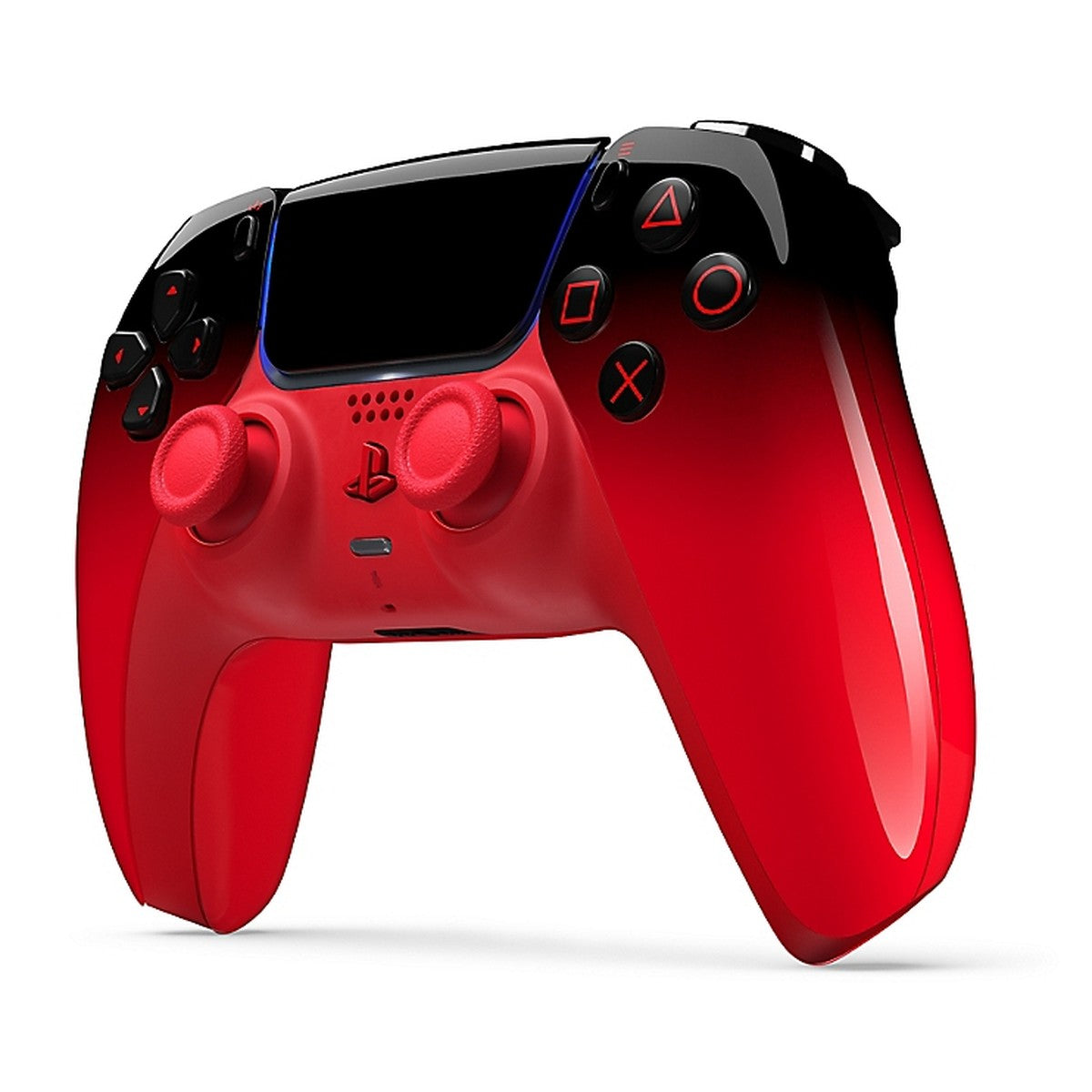DualSense Wireless Controller – Techno Red (PlayStation 5) – angled view