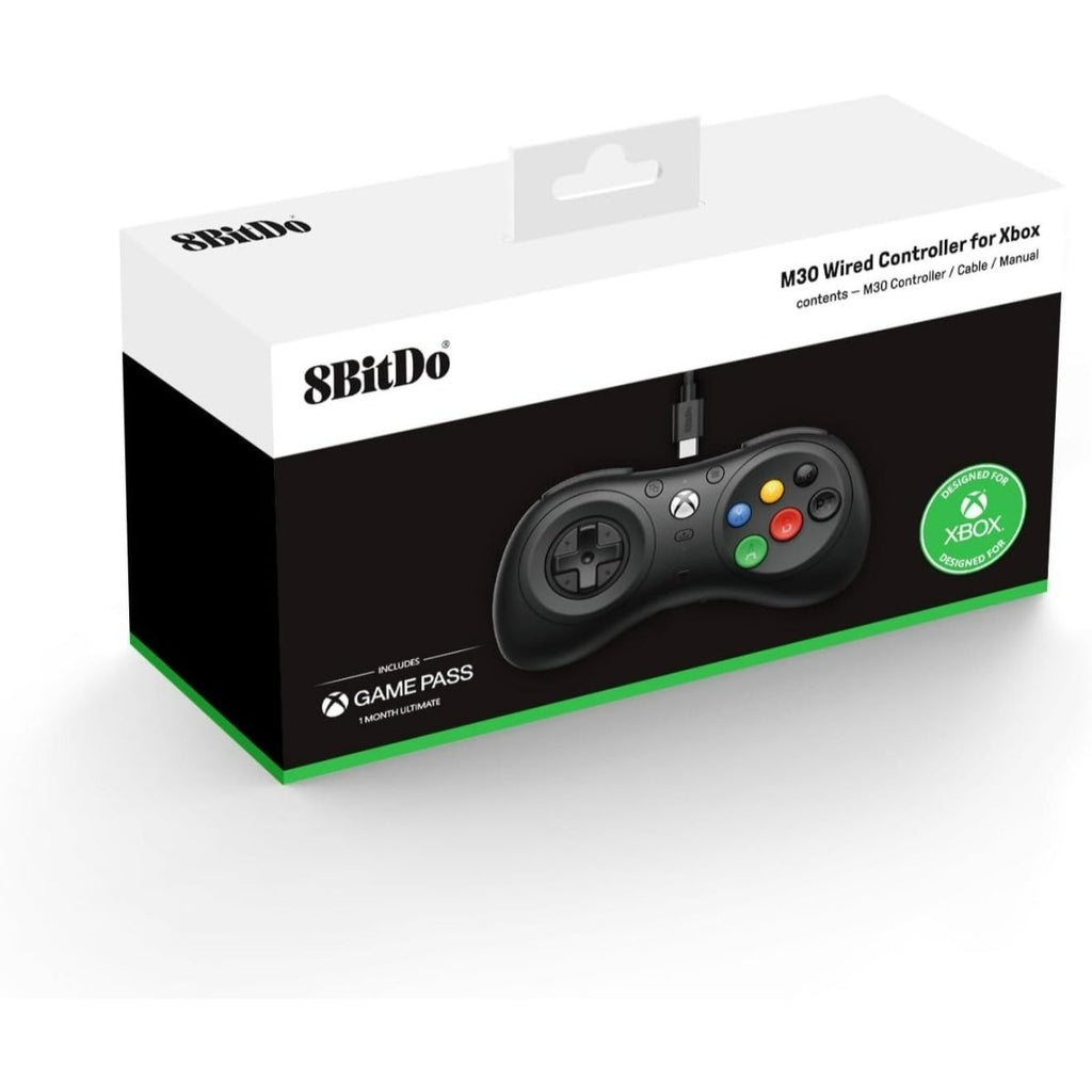 8Bitdo M30 Wired Controller Black for Xbox Series X and PC