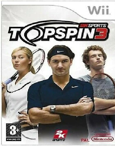Top Spin 3 Nintendo Wii játék doboza – francia kiadás, 2 ütőkiegészítővel
