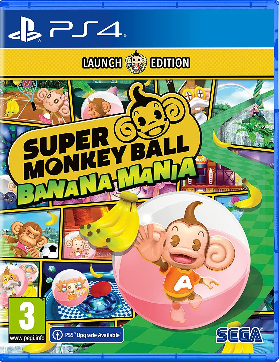 Super Monkey Ball Banana Mania Launch Edition PlayStation 4 borító