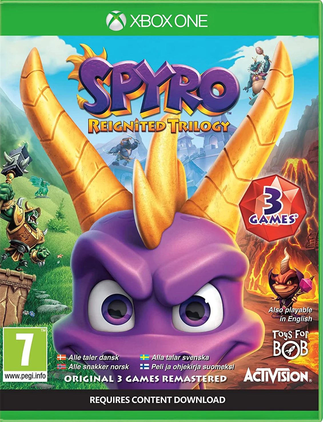 Spyro: Reignited Trilogy Xbox One északi borítós doboz elölnézete