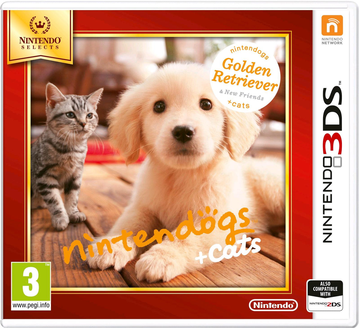 Nintendogs + Cats: Golden Retriever & New Friends Nintendo Selects Nintendo 3DS dobozborító