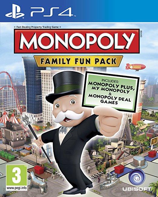 Monopoly Family Fun Pack PlayStation 4 játék dobozborítója