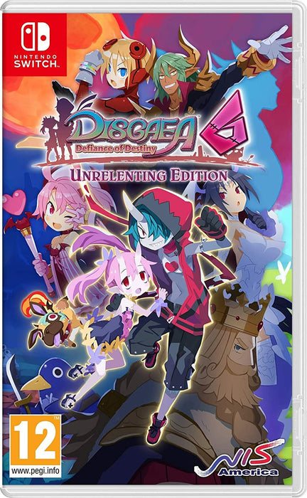 Disgaea 6 Defiance of Destiny Unrelenting Edition Nintendo Switch dobozborító