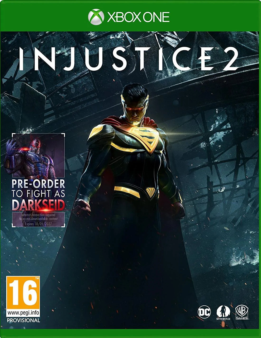 Injustice 2 Xbox One játék doboza