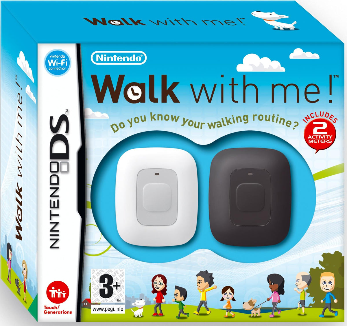 Walk with Me! Do You Know Your Walking Routine? Nintendo DS dobozborító két Activity Meter lépésszámlálóval